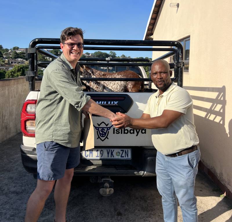 Scelo Ntombela with his prize